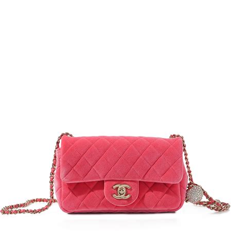 chanel pink velvet bag.